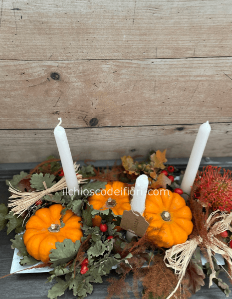 Centrotavola autunnale con base